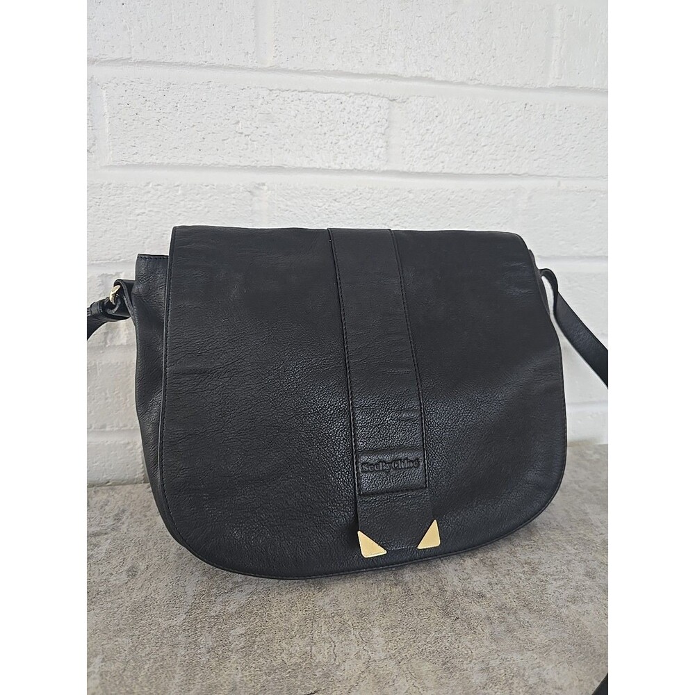 See By Chloe Women's Leather  Saddle Crossbody Bag Black Color